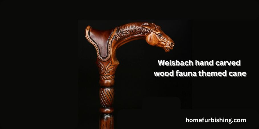 Welsbach hand carved wood fauna themed cane