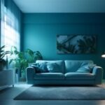 Dark Blue Walls in Living Room